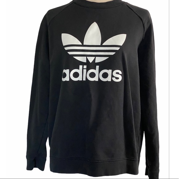 adidas Sweaters - Adidas black logo sweater XL